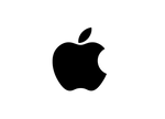 Black Apple logo on a white background