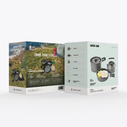 The Green Lion 10 IN 1 Camping Cookware is a diverse and indispensable cookware set that accompanies one in every outdoor activity. This set is ideal 