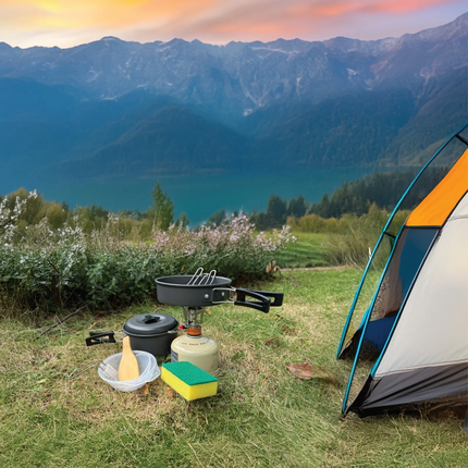 The Green Lion 10 IN 1 Camping Cookware is a diverse and indispensable cookware set that accompanies one in every outdoor activity. This set is ideal 