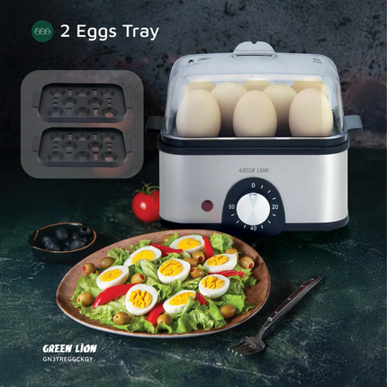The Green Lion 3-tier Egg Cooker and Vegetable Steamer are a natural choice for easy cooking. This great machine is made of high-quality stainless ste