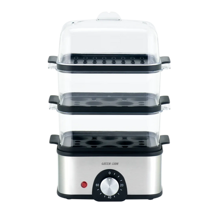 The Green Lion 3-tier Egg Cooker and Vegetable Steamer are a natural choice for easy cooking. This great machine is made of high-quality stainless ste