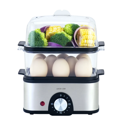 The Green Lion 3-tier Egg Cooker and Vegetable Steamer are a natural choice for easy cooking. This great machine is made of high-quality stainless ste