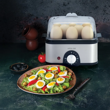 The Green Lion 3-tier Egg Cooker and Vegetable Steamer are a natural choice for easy cooking. This great machine is made of high-quality stainless ste