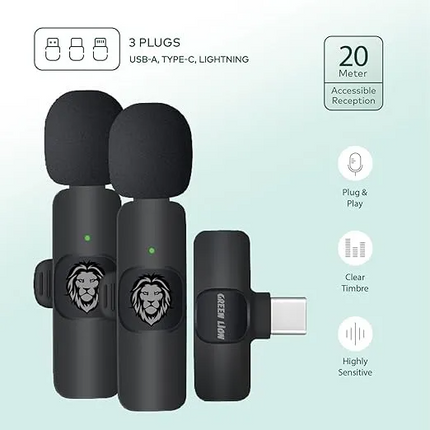 The Green Lion 3 in 1 Wireless Microphone is a groundbreaking audio device designed for superior sound capture and versatility. One of its standout fe