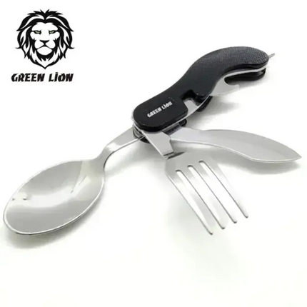 Black, sleek, and sophisticated, houses in its plainness the Green Lion 4 in 1 Cutlery Set with functionality and fashion at a compact level. This ver