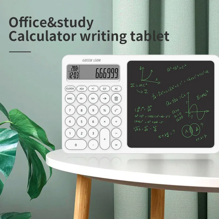Presenting the Green Lion CalcWrite Pro, a favorite tool for quick calculations and taking notes. This clever gadget is a combination of a writing pad