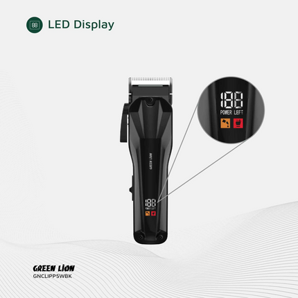 The Green Lion Clip Pro Professional Hair Clipper is designed for precision, power, and versatility. With a stainless steel blade and a 6000 RPM motor