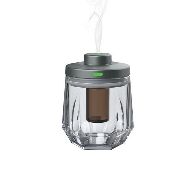 The Green Lion Crystal Fragrance Diffuser combines form and function to provide your space with soothing aromas. Made from durable glass and aluminum,