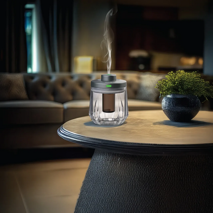 The Green Lion Crystal Fragrance Diffuser combines form and function to provide your space with soothing aromas. Made from durable glass and aluminum,