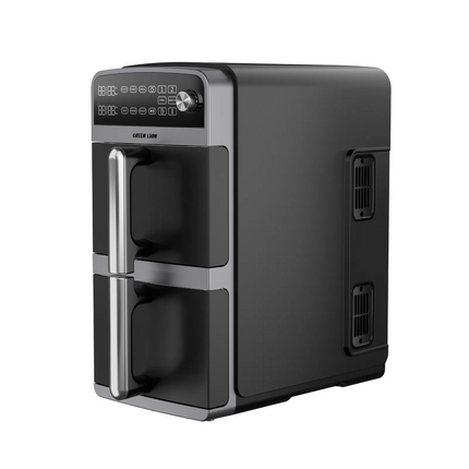 The Green Lion 10L Double-Decker Air Fryer in sleek black is the ultimate kitchen companion, designed for healthier and faster cooking. This product i