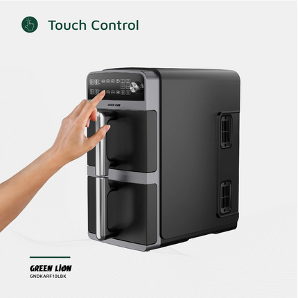 The Green Lion 10L Double-Decker Air Fryer in sleek black is the ultimate kitchen companion, designed for healthier and faster cooking. This product i