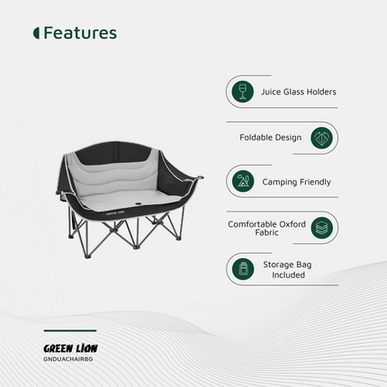 The Green Lion Double Camping Chair brings comfort, convenience, and toughness all together in one product; therefore, it is an essential partner in y