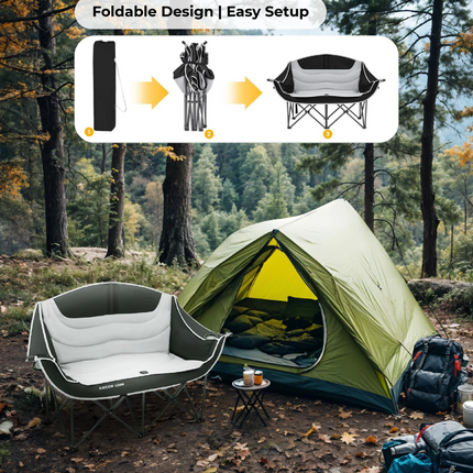 The Green Lion Double Camping Chair brings comfort, convenience, and toughness all together in one product; therefore, it is an essential partner in y