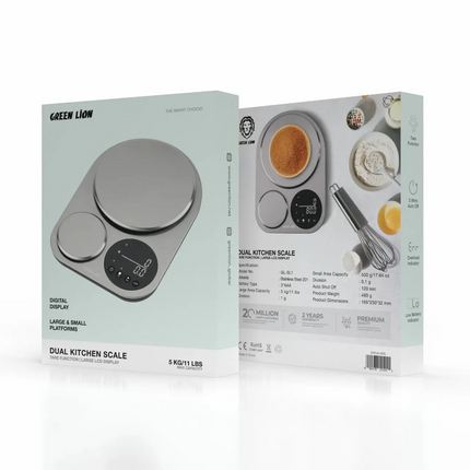 The Green Lion Dual Kitchen Scale is an accurate and multi-purpose solution for weighing needs that meets all your kitchen needs. Constructed from hea