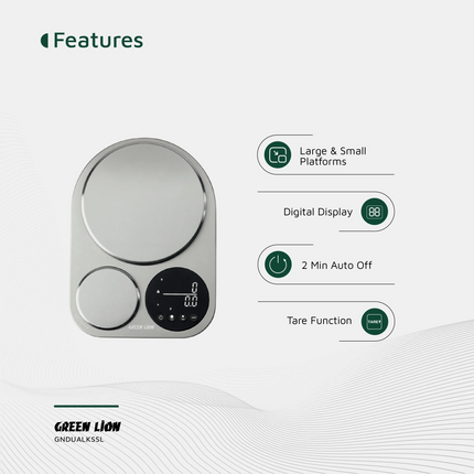 The Green Lion Dual Kitchen Scale is an accurate and multi-purpose solution for weighing needs that meets all your kitchen needs. Constructed from hea