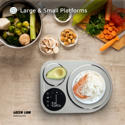 The Green Lion Dual Kitchen Scale is an accurate and multi-purpose solution for weighing needs that meets all your kitchen needs. Constructed from hea