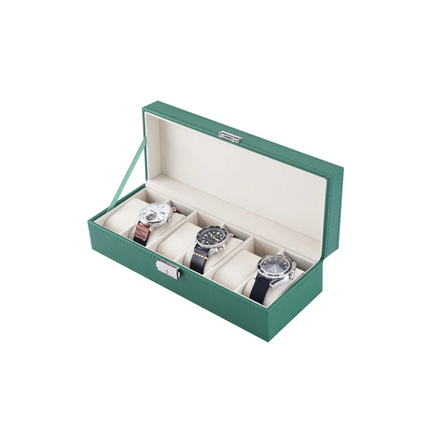 The Green Lion Elegant Watch Box presents a sophisticated and stylish way to store and display up to 6 watches. Made out of PU leather and medium-dens
