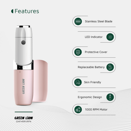 Green Lion Facial Hair Remover is a compact but effective solution for simple grooming. Made of durable ABS material with a high-quality stainless ste