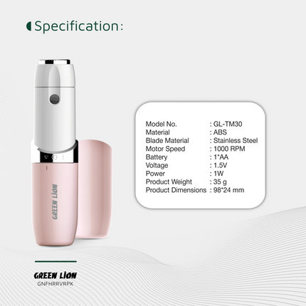 Green Lion Facial Hair Remover is a compact but effective solution for simple grooming. Made of durable ABS material with a high-quality stainless ste