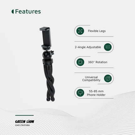 Green Lion Flexible Tripod with Foam Grips is the perfect product to fulfill your photography and videography needs. It is made from a strong combinat