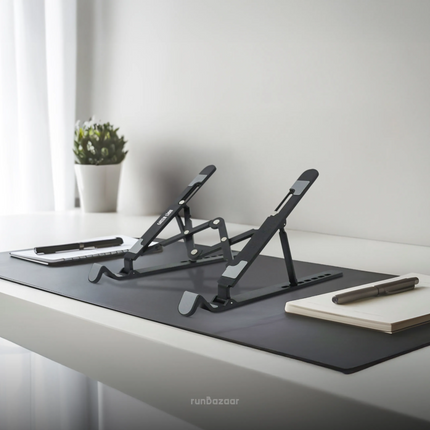 The Green Lion Foldable Laptop Stand brings style, velocity, and agility to the office desk. It helps create a better work environment in the workspac