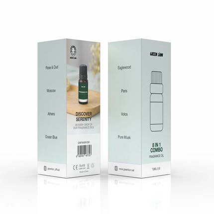 Green Lion 8-In-1 Combo Fragrance Oil - Black brings together eight unique 10ml scents in one versatile package, offering a variety of aromas to suit 