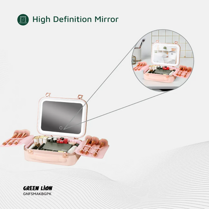 The Green Lion Fest Makeup Bag is a multipurpose, chic, advanced cosmetic storage option. It is durable but lightweight as it is made of PC + aluminum