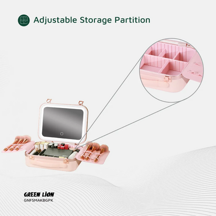 The Green Lion Fest Makeup Bag is a multipurpose, chic, advanced cosmetic storage option. It is durable but lightweight as it is made of PC + aluminum