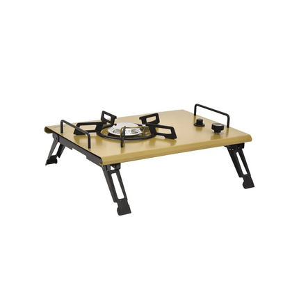 Green Lion GCS-20 Foldable Camping Stove / Khaki ~ A Portable And Efficient Option For Outdoor Cooking It has a stainless steel burner that is strong 