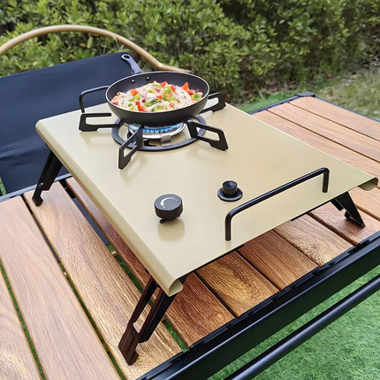 Green Lion GCS-20 Foldable Camping Stove / Khaki ~ A Portable And Efficient Option For Outdoor Cooking It has a stainless steel burner that is strong 
