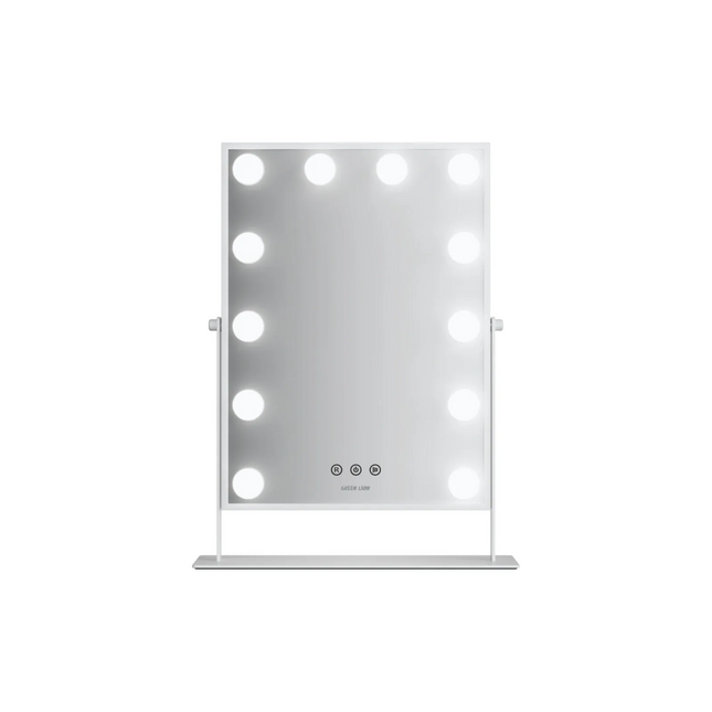 Light up your beauty routine with the Green Lion Glam Shine Makeup Mirror, with 12 adjustable LED lights to guarantee perfect visibility. Equipped wit