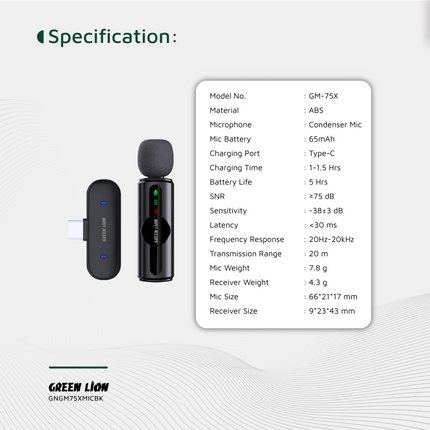 The Green Lion GM-75X Microphone 3 In 1 is the ultimate content creator and professional audio solution. Constructed with a condenser mic and high-qua