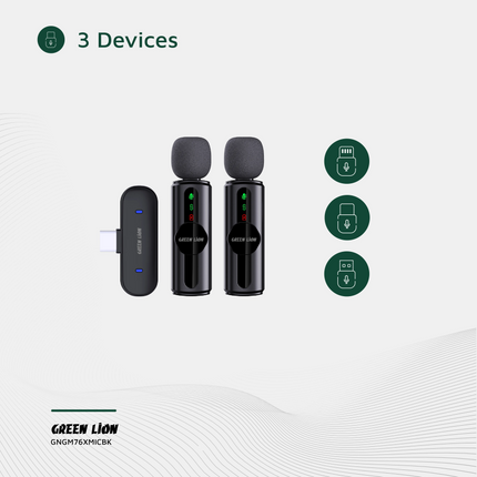 The Green Lion Microphone with 3-Level Noise Cancellation provides clear audio for any type of audio application. The condenser mic and double microph