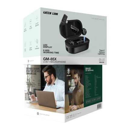Green Lion GM-85X 3 in 1 Wireless Microphone is designed to deliver great-sounding performance in small dimensions. Made of sturdy ABS construction, t