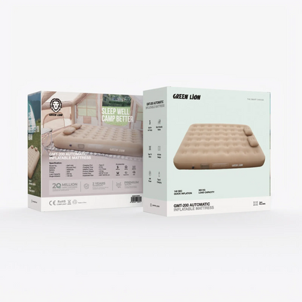 The Green Lion GMT-200 Automatic Inflatable Mattress is a robust and convenient option for sleeping peacefully indoors or outdoors. It is constructed 