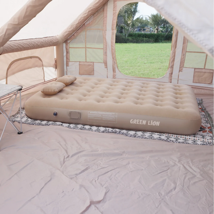 The Green Lion GMT-200 Automatic Inflatable Mattress is a robust and convenient option for sleeping peacefully indoors or outdoors. It is constructed 