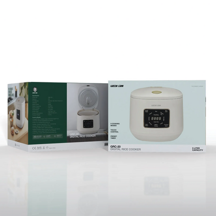 Green Lion GRC-20 Digital Rice Cooker 5L - The Green Lion GRC-20 Digital Rice Cooker 5L is a multi-functional and time-saving assistant for the kitchen, which makes cooking easier
