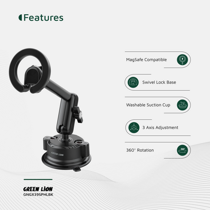Green Lion GX-35 Suction Phone Holder is strong, durable, and bendable, and hence it is the best phone accessory. Constructed of zinc alloy and ABS, t