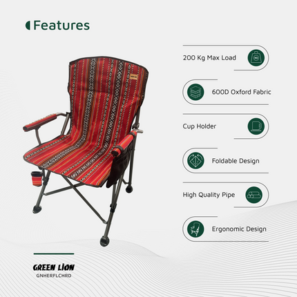 All your needs are considered when designing the Green Lion Heritage Foldable Chair, a blend of durability, comfort, and convenience. This chair is ma