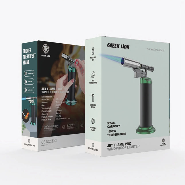 GREEN LION JET FLAME PRO WINDPROOF LIGHTER - BLACK