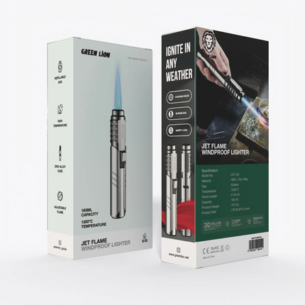 It was all wrapped up in an elegant package - the durable and performance-oriented Green Lion Jet Flame Windproof Lighter. Strong-quality ABS and zinc