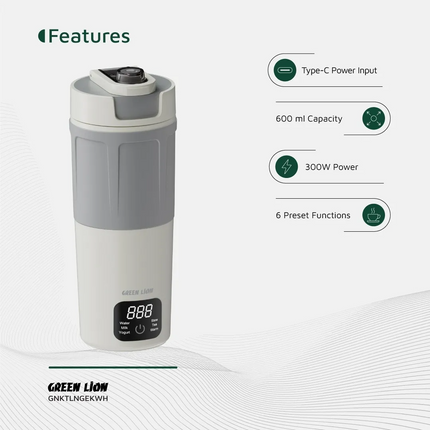 Green Lion Kettle &amp; Go Electric Kettle comes as an incredible option for the progressive kind, with water boiling capacity only at 600 mL. Made of