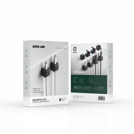 The Green Lion Magnetic Clip Cable Organizer is a compact and efficient solution for dealing with your cables. Crafted from long-lasting ABS material 