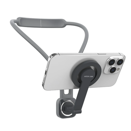 The Green Lion MagSafe Neck Phone Holder in Grey is a flexible and handy accessory meant to use your phone hands-free. Made from a strong combination 