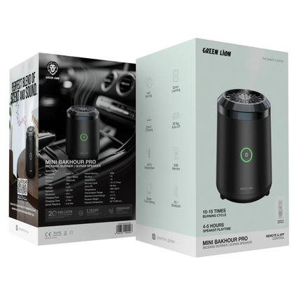 The Green Lion Mini Bakhour Pro with Quran Speaker is the best blend of new technology and traditional use. Made of durable ABS and metal, this compac