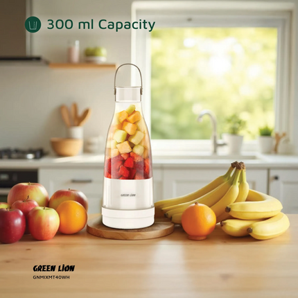 The Green Lion Mixmate 300ML Portable Juicer is designed to be compact and efficient and work as a blender for fresh and healthy drinks on the move. I