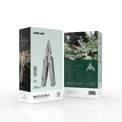 Green Lion Multi-Plier X 15-in-1 Multi-Tool Kit is the best multitasking, space-efficient solution to all your daily requirements. Constructed of stro