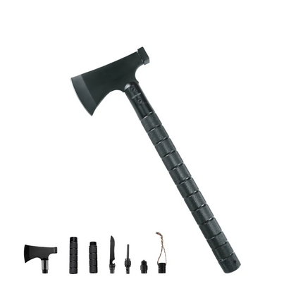 Green Lion Multi-Tool Axe is a rugged and powerful outdoor tool designed for survivalists, explorers, and outdoor enthusiasts. Constructed from a heav