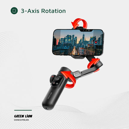 GREEN LION NEW YORK GIMBAL SMART FACE TRACKING - BLACK - Capture smooth, professional-quality videos effortlessly with the GREEN LION New York Gimbal Smart Face Tracking in sleek black