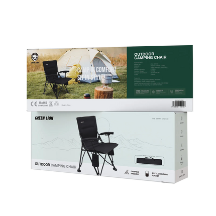 The Green Lion Outdoor Camping Chair with Carrying Bag spells out convenience for any outdoor expeditions. It consists of robust 1100D Oxford fabric a